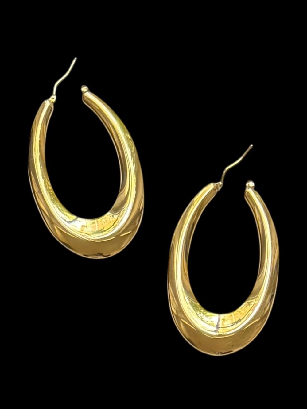 Milor Italy 14K Yellow Gold Polished Large Oval Hoop Earrings - Picture 7 of 11